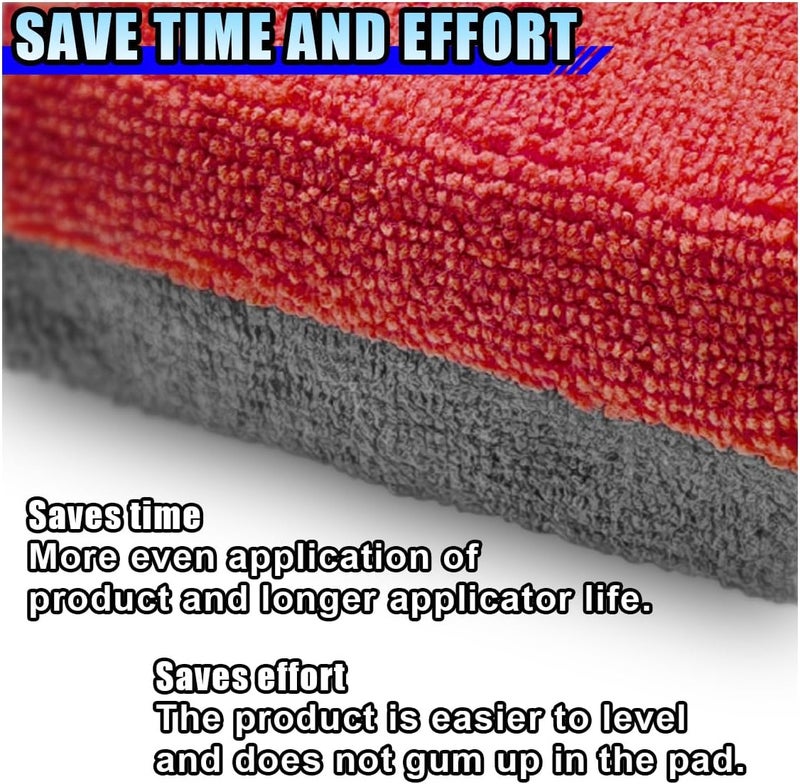 LHDOS 12PCS Ceramic Coating Applicator Sponge, 4.13'' x 1.84'' Microfiber Car Detailing Applicator Pads, Rectangular Car Foam Cleaning Pad, Auto Polishing Pad for Wax, Paint, Sealant (Red) - Image 4